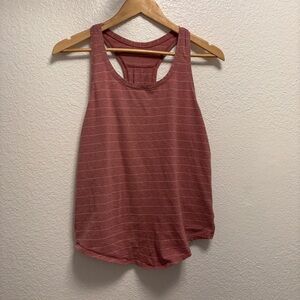Lululemon Racerback Tank Top Mauve Pink White Stripe Women's Athletic Size M